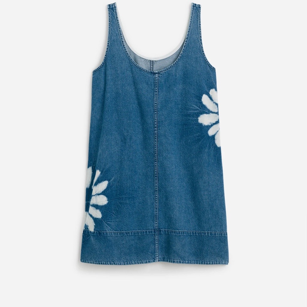 Madewell Shibori Denim Scoopneck Mini Dress EUC Large - Picture 6 of 16